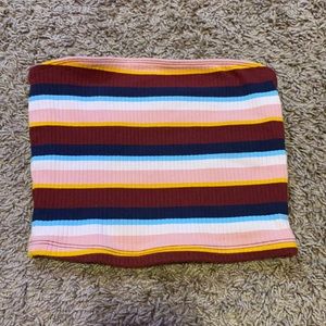 hollister colorful stripes tube top